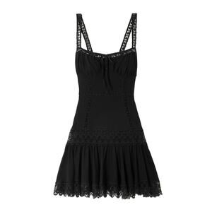 Charo Ruiz Black Lace-Trim Mini Dress